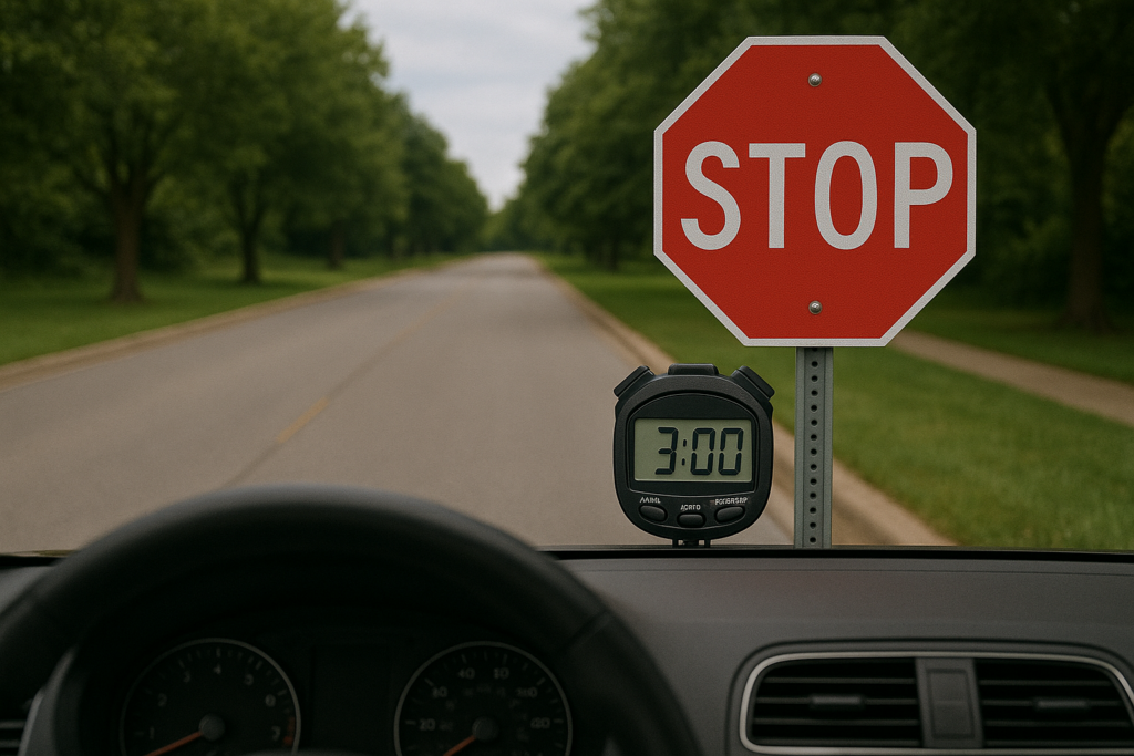 s'arrêter 3 secondes au stop
