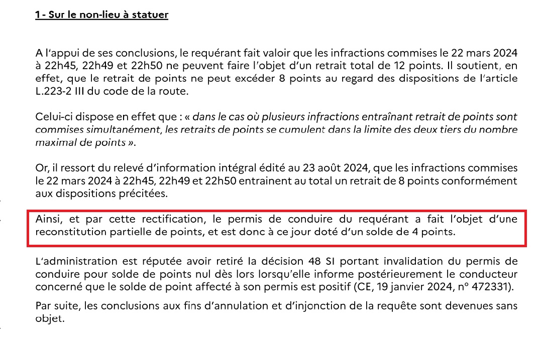 recours 48si avocat permis annulé