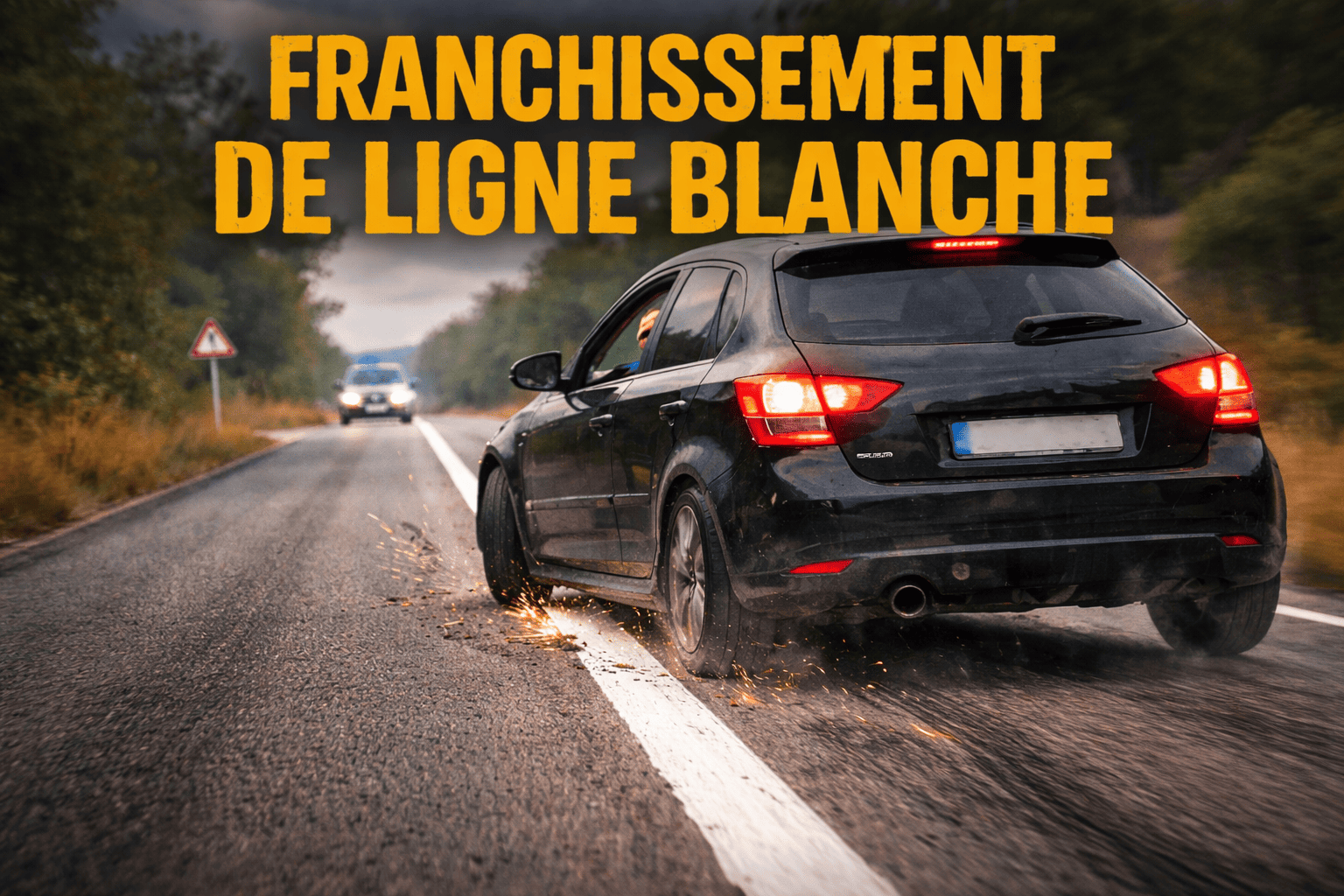 franchissement de ligne blanche