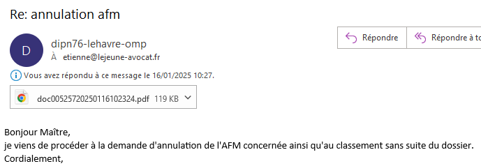 Annulation d'une amende majorée pour sens interdit : explication d'un cas concret