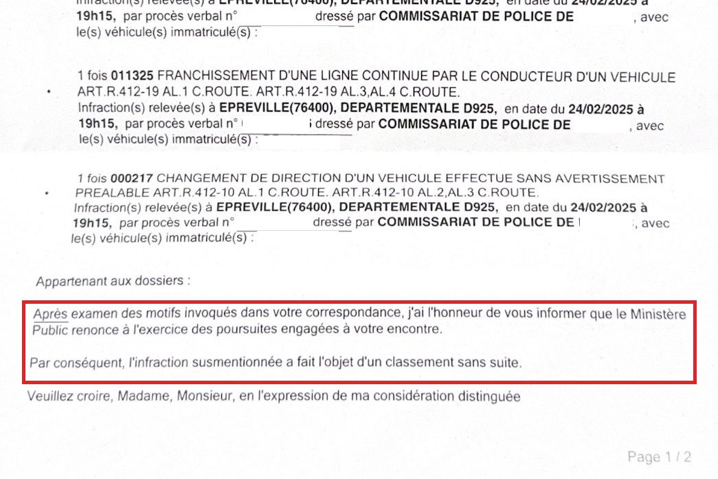 4 PV le même jour… tous classés sans suite