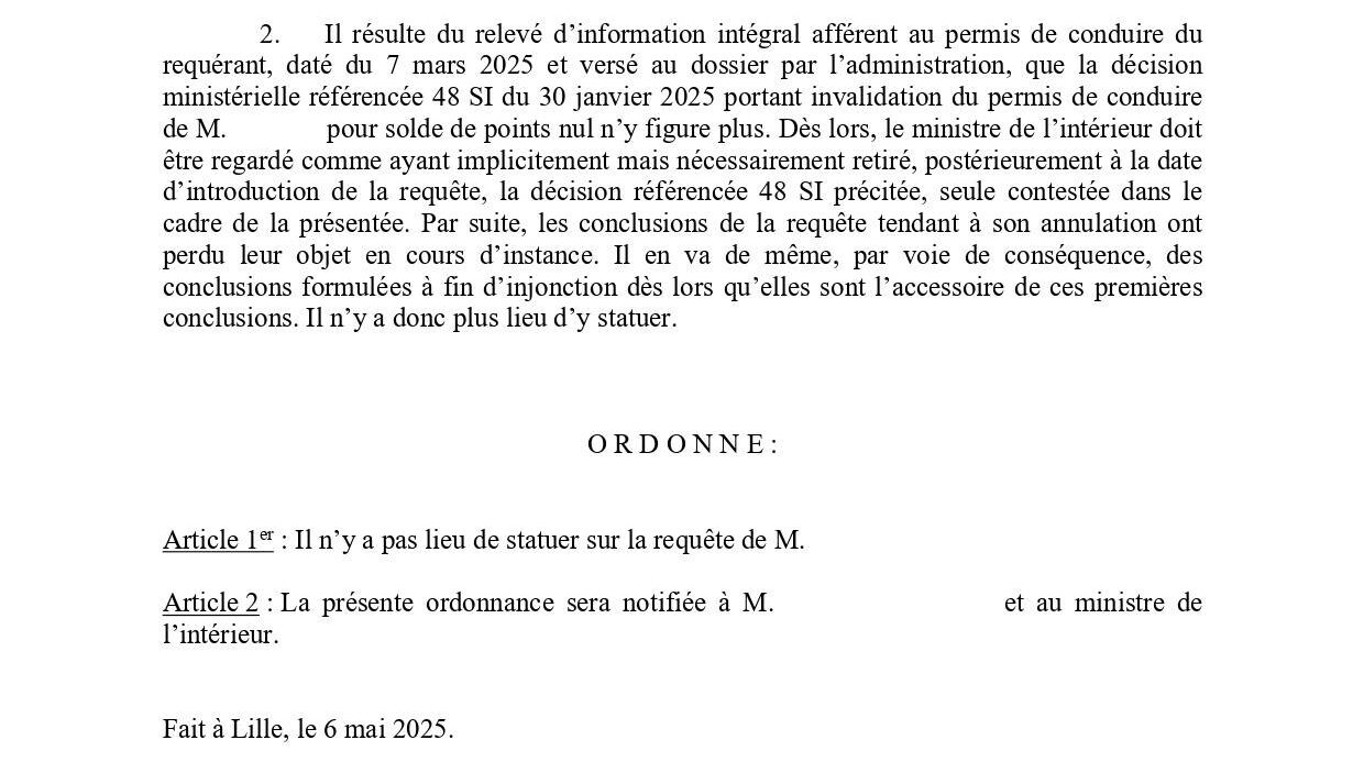 Permis annulé à tort un point oublié, un permis sauvé
