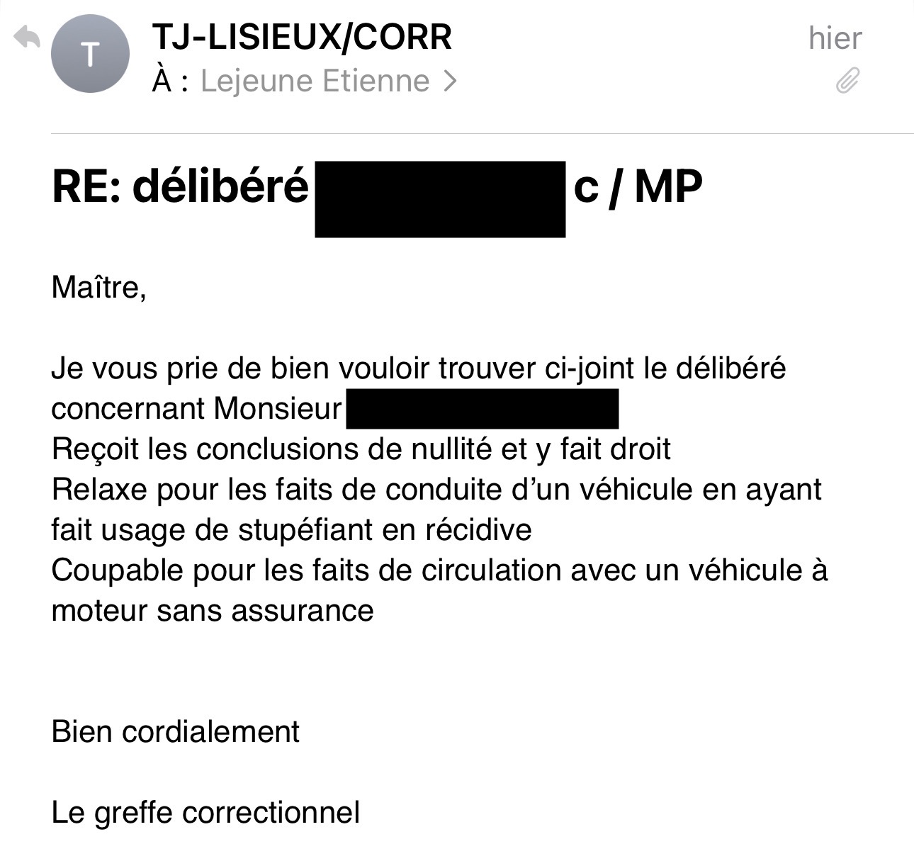 relaxe conduite stupéfiants vice de procédure lisieux etienne lejeune