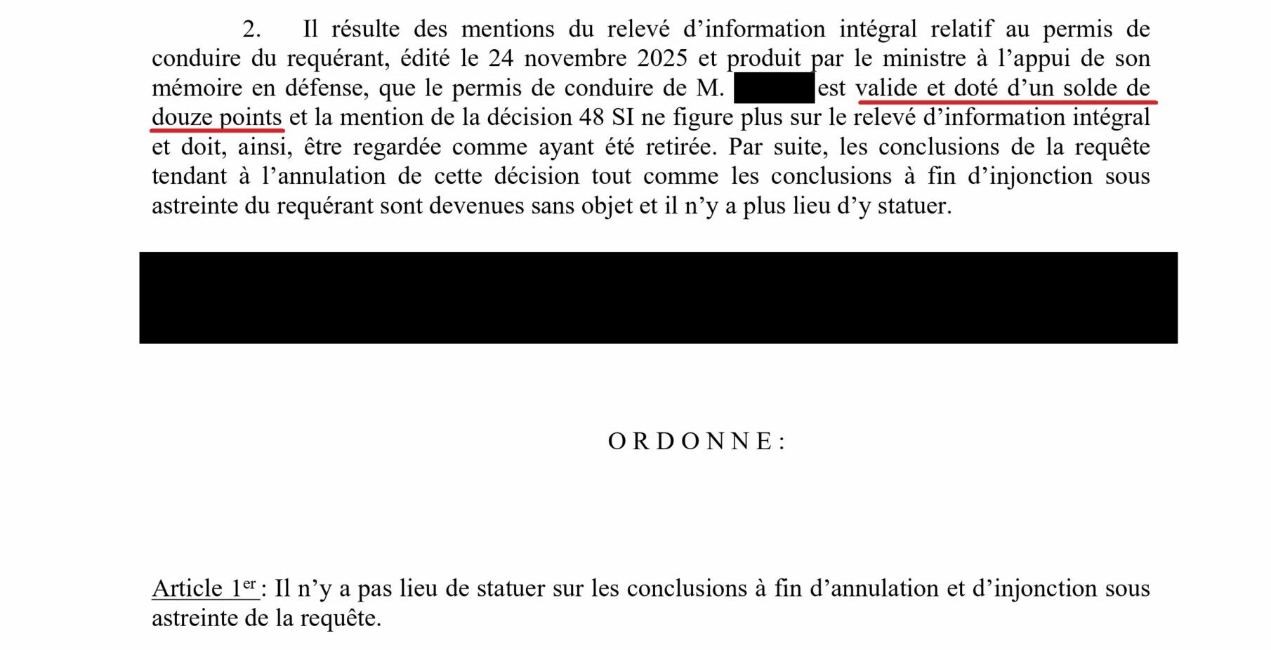 décision tribunal administratif rouen permis valide 12 points sur 12