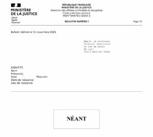 casier judiciaire vierge