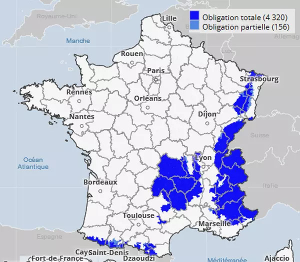 carte zones loi montagne équipements obligatoires