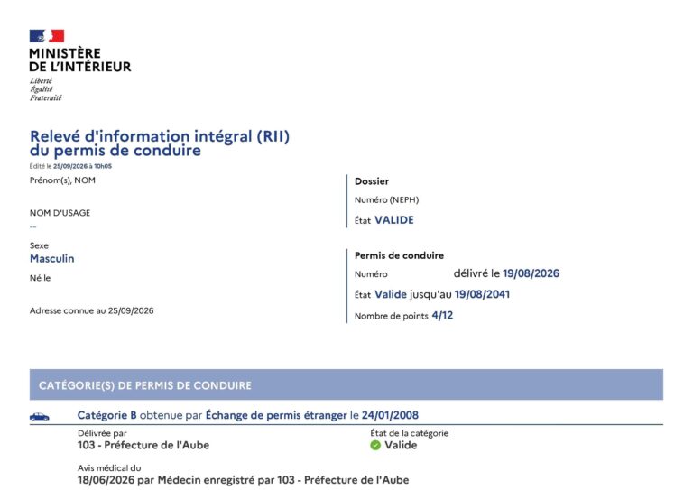 Lettre 48SI après un stage permis revalidé après un recours au tribunal administratif de Châlons-en-Champagne