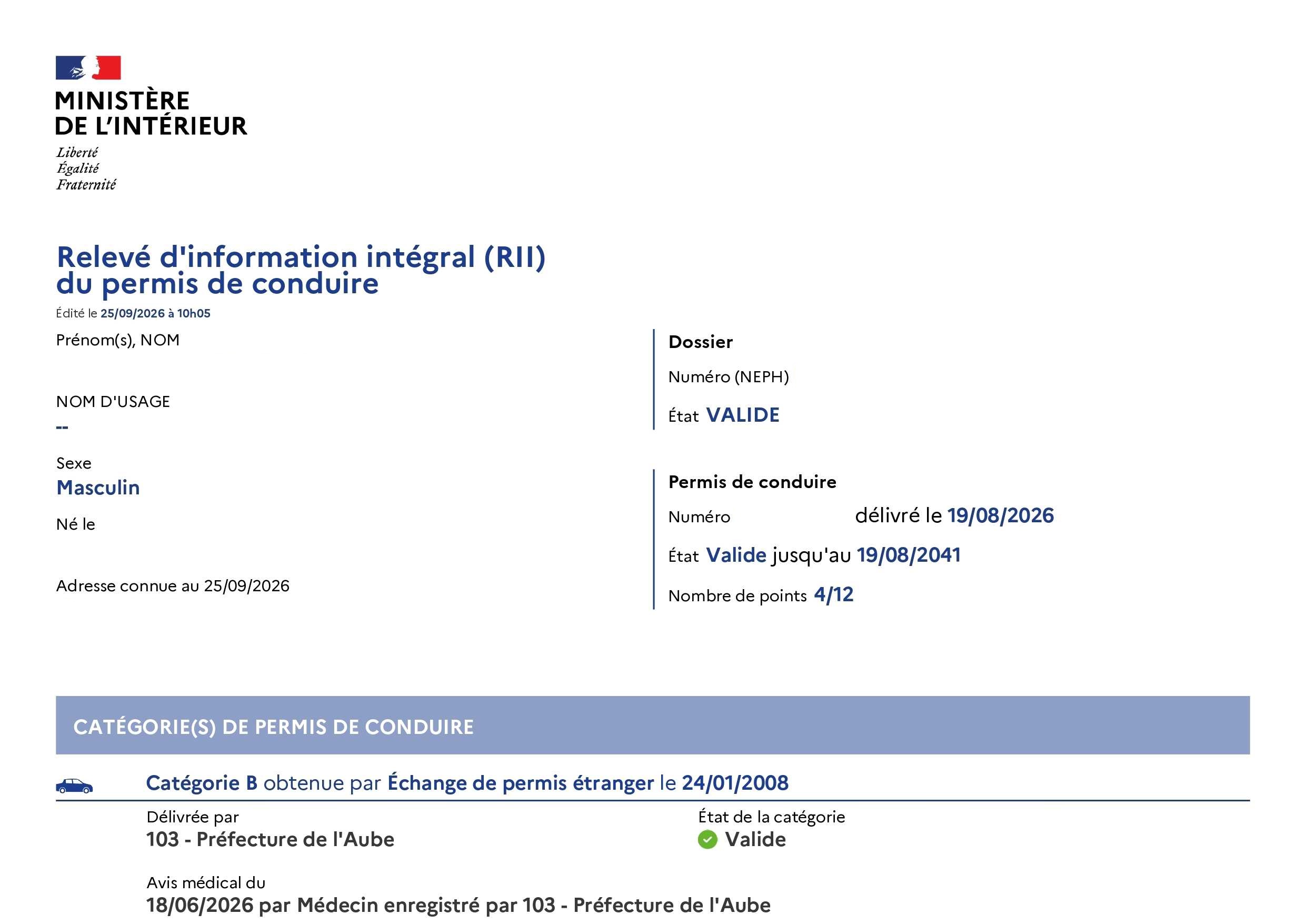 Lettre 48SI après un stage permis revalidé après un recours au tribunal administratif de Châlons-en-Champagne